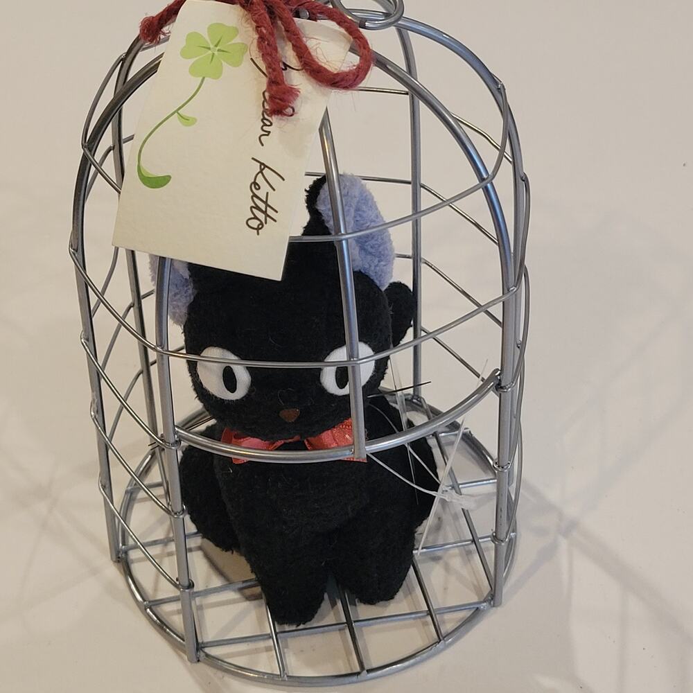 Vintage Studio Ghibli Jiji Cat Plush in Bird Cage Dear ketto Japan Import New